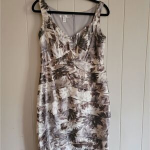 Pleated bodycon dress satin